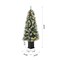 Set of 2/3 4ft/5ft/6ft Pre-Lit Pine Artificial Christmas Porch Tree with Decorative Urn Pot